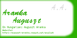 aranka auguszt business card